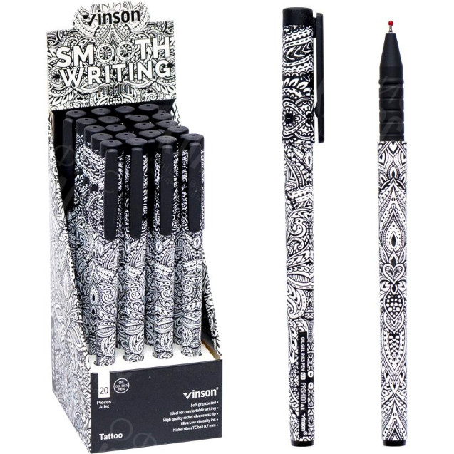 РУЧКА МАСЛЯНАЯ VINSON TATTOO СИНЯЯ A3