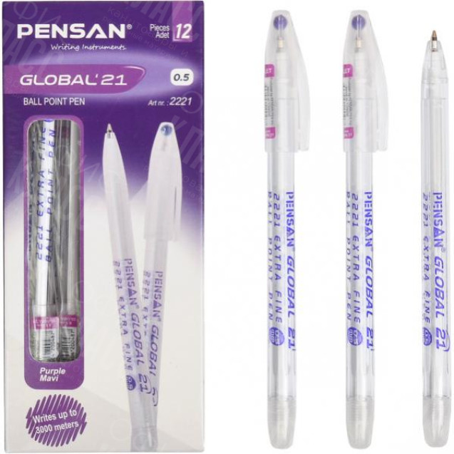 РУЧКА ШАРИКОВАЯ "GLOBAL" 2221 ФИОЛЕТОВАЯ