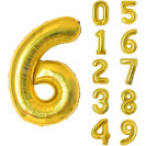 ЗОЛОТОЙ ВОЗДУШНЫЙ ШАР 68СМ ЦИФРА 6