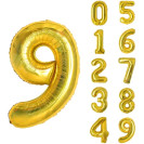 ЗОЛОТОЙ ВОЗДУШНЫЙ ШАР 68СМ ЦИФРА 9