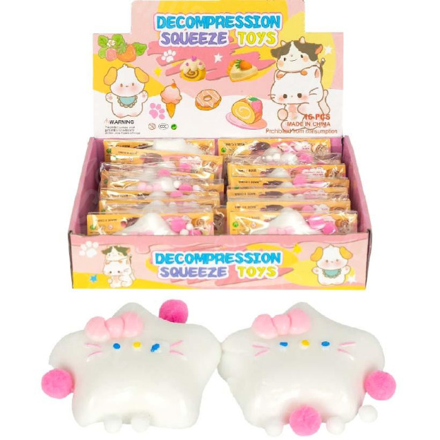 ИГРУШКА - АНТИСТРЕСС СКВИШ "КОТИК/ЗВЕЗДА" 569