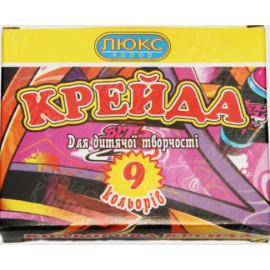 МЕЛ ЦВЕТНОЙ КВАДРАТНЫЙ "ЛЮКС КОЛОР" КАРТОН  УПАКОВКА 9 ЦВЕТОВ 1409 