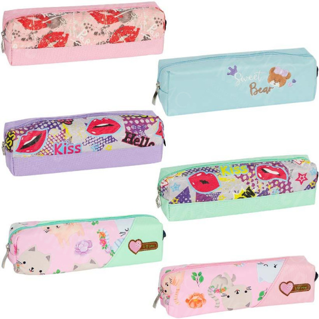 ПЕНАЛ ШКОЛЬНЫЙ НА ЗМЕЙКЕ МИКС №1 "BOURGEOIS" 20*4,5*6СМ