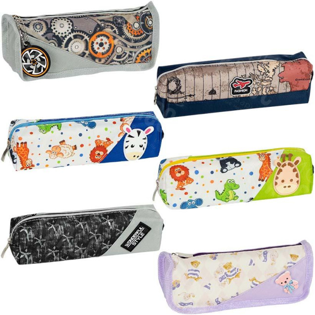 ПЕНАЛ ШКОЛЬНЫЙ НА ЗМЕЙКЕ МИКС №2 "BOURGEOIS" 20*4,5*6СМ