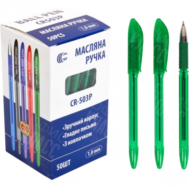 РУЧКА МАСЛЯНАЯ СR503  Р «С ТОНИРОВАННАЯ ЗЕЛЕНАЯ