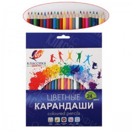 КАРАНДАШИ 24 ЦВЕТА КЛАССИКА 29С 1712-08 ЛУЧ