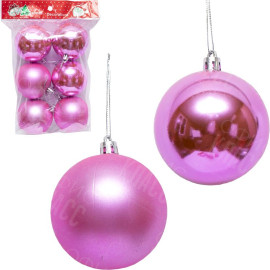 НАБОР ИГРУШЕК ЕЛОЧНЫХ 6ШТ "ШАРЫ" 7СМ 7661-31 РОЗОВЫЙ