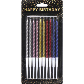 НАБОР СВЕЧЕЙ ДЛЯ ТОРТА 10ШТ TL-1046 МЕТАЛЛИК СПИРАЛЬ