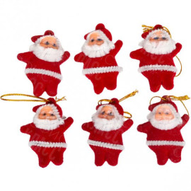 НАБОР-УКРАШЕНИЕ «ДЕД МОРОЗ»  КРАСНЫЙ 4,5 СМ 6  ШТ.   12–133