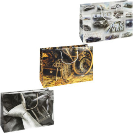 ПАКЕТ ЦВЕТНОЙ ГИГАНТ "МУЖСКОЙ" ГОРИЗОНТАЛЬНЫЙ 33Х46Х15СМ 6022