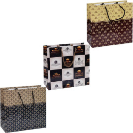 ПАКЕТ ЦВЕТНОЙ КВАДРАТ "МУЖСКОЙ" 24Х24Х10 СМ 4007