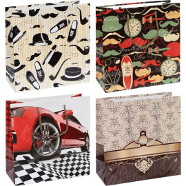 ПАКЕТ ЦВЕТНОЙ КВАДРАТ "МУЖСКОЙ" 24Х24Х10 СМ 4030