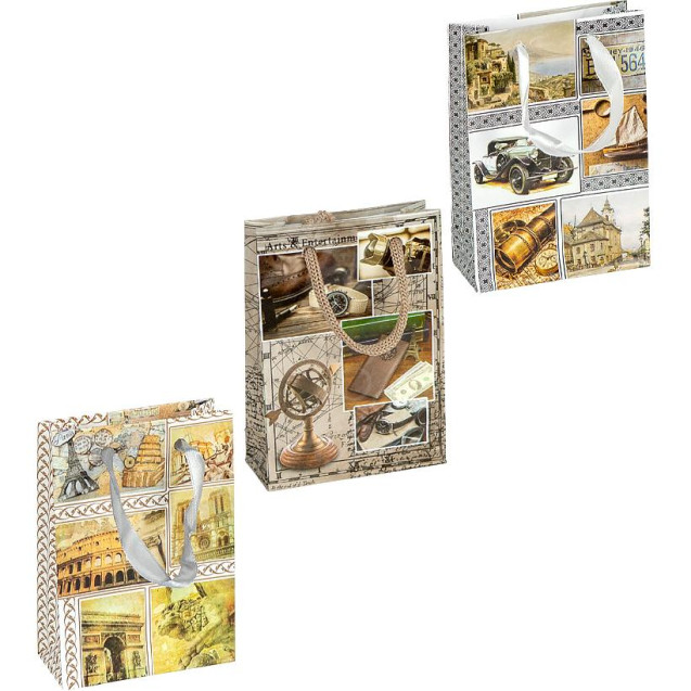 ПАКЕТ ЦВЕТНОЙ МИНИ "МУЖСКОЙ"МИКС 8Х12Х3,5 СМ 0004