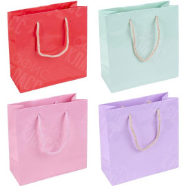 ПАКЕТ ЦВЕТНОЙ ЧАШКА "ОДНОТОННЫЙ" 16Х16Х7 СМ 2017