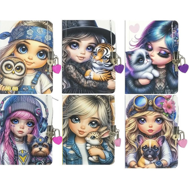 БЛОКНОТ А6 "FRESH" 64Л. НА ЗАМОЧКЕ ,ЧИСТЫЙ ЛИСТ 60Г/М2, ТВЕРДАЯ ОБЛ. 9856-9861