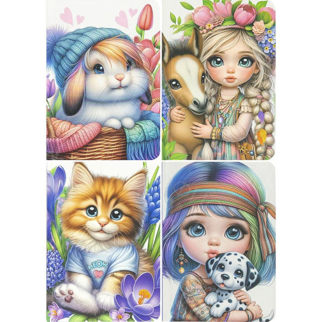 БЛОКНОТ А6 "FRESH" 64Л. ЧИСТЫЙ ЛИСТ 70Г/М², ТВЕРДАЯ ОБЛ. 9822/-23/-24/-25