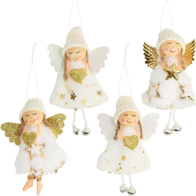 УКРАШЕНИЕ-ИГРУШКА ЕЛОЧНАЯ "КУКОЛКА АНГЕЛОК" 12*8СМ CX25-6