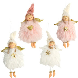 УКРАШЕНИЕ-ИГРУШКА ЕЛОЧНАЯ "КУКОЛКА АНГЕЛОК" ЦВЕТНАЯ 10*17 СМ CX25-1