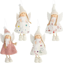 УКРАШЕНИЕ-ИГРУШКА ЕЛОЧНАЯ "КУКОЛКА АНГЕЛОК" ЦВЕТНАЯ 17*10 СМ CX25-2