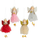 УКРАШЕНИЕ-ИГРУШКА ЕЛОЧНАЯ "КУКОЛКА АНГЕЛОК" ЦВЕТНАЯ 20*9,5СМ CX25-8