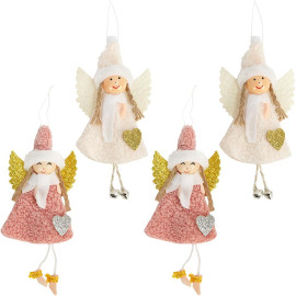 УКРАШЕНИЕ-ИГРУШКА ЕЛОЧНАЯ "КУКОЛКА АНГЕЛОК" ЦВЕТНАЯ 21*9СМ CX25-3