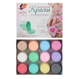КРАСКИ 12 ЦВЕТОВ 20МЛ АКРИЛ ПАСТЕЛЬ 31С 2012-08 ЛУЧ