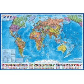КАРТА МИРА 101Х70СМ ПОЛИТИЧЕСКАЯ 1:32М НАСТЕННАЯ С ЛАМИНАЦИЕЙ ГЛОБЕН