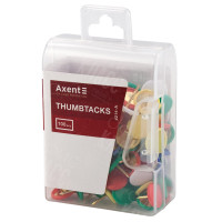КНОПКИ ЦВЕТНЫЕ AXENT 4214-A 100 ШТУК, ПЛАСТИКОВЫЙ КОНТЕЙНЕР