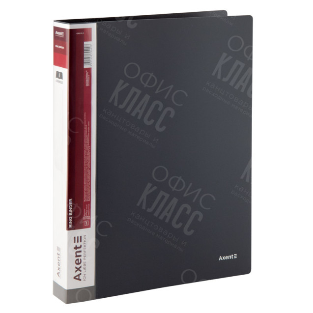 ПАПКА НА 4-Х КОЛЬЦАХ AXENT 1208-03-A, А4, 35 ММ, СЕРАЯ