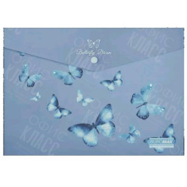 ПАПКА-КОНВЕРТ НА КНОПКЕ A4 BUROMAX ARABESKI МАТОВАЯ ПОЛУПРОЗРАЧНАЯ СИНИЙ ЭЛЕКТРИК BM.3943-45