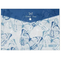 ПАПКА-КОНВЕРТ НА КНОПКЕ A4 BUROMAX ARABESKI МАТОВАЯ ПОЛУПРОЗРАЧНАЯ СИНЯЯ BM.3943-02