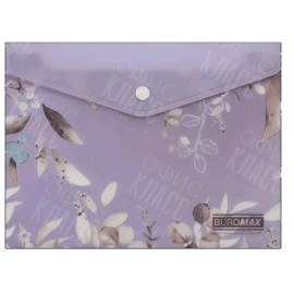 ПАПКА-КОНВЕРТ НА КНОПКЕ A5 BUROMAX ARABESKI LAVENDULA МАТОВЫЙ НЕПРОЗРАЧНЫЙ ПЛАСТИК
