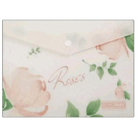 ПАПКА-КОНВЕРТ НА КНОПКЕ A5 BUROMAX ARABESKI ROSES МАТОВЫЙ НЕПРОЗРАЧНЫЙ ПЛАСТИК