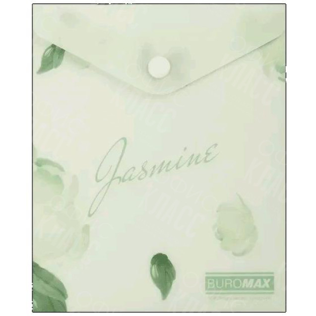 ПАПКА-КОНВЕРТ НА КНОПКЕ A6 BUROMAX ARABESKI JASMINE МАТОВЫЙ НЕПРОЗРАЧНЫЙ ПЛАСТИК BM.3922-38