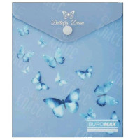 ПАПКА-КОНВЕРТ НА КНОПКЕ A6 BUROMAX ARABESKI МАТОВАЯ ПОЛУПРОЗРАЧНАЯ СИНИЙ ЭЛЕКТРИК BM.3922-45