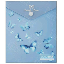 ПАПКА-КОНВЕРТ НА КНОПКЕ A6 BUROMAX ARABESKI МАТОВАЯ ПОЛУПРОЗРАЧНАЯ СИНИЙ ЭЛЕКТРИК BM.3922-45