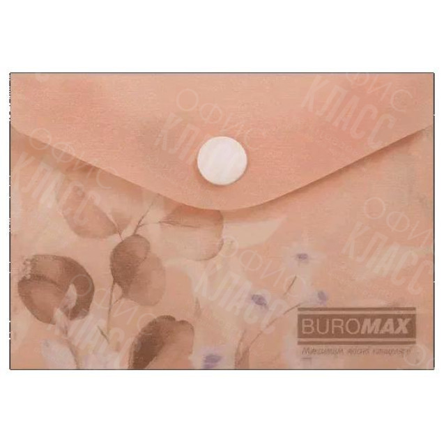 ПАПКА-КОНВЕРТ НА КНОПКЕ A7 BUROMAX ARABESKI BLOOM МАТОВЫЙ НЕПРОЗРАЧНЫЙ ПЛАСТИК BM 3923-46