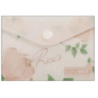 ПАПКА-КОНВЕРТ НА КНОПКЕ A7 BUROMAX ARABESKI ROSES МАТОВЫЙ НЕПРОЗРАЧНЫЙ ПЛАСТИК BM 3923-27