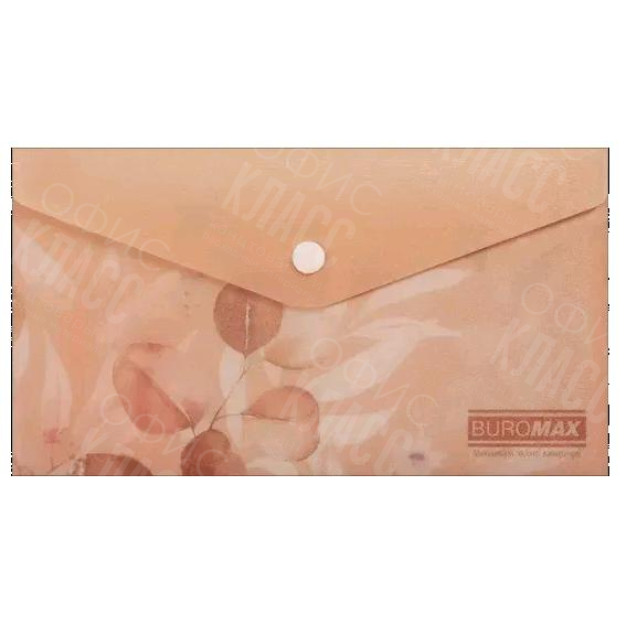 ПАПКА-КОНВЕРТ НА КНОПКЕ DL BUROMAX ARABESKI BLOOM, МАТОВЫЙ НЕПРОЗРАЧНЫЙ ПЛАСТИК