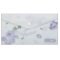 ПАПКА-КОНВЕРТ НА КНОПКЕ DL BUROMAX ARABESKI FREESIA, МАТОВЫЙ НЕПРОЗРАЧНЫЙ ПЛАСТИК