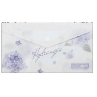 ПАПКА-КОНВЕРТ НА КНОПКЕ DL BUROMAX ARABESKI HYDRANGEA, МАТОВЫЙ НЕПРОЗРАЧНЫЙ ПЛАСТИК