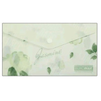 ПАПКА-КОНВЕРТ НА КНОПКЕ DL BUROMAX ARABESKI JASMINE, МАТОВЫЙ НЕПРОЗРАЧНЫЙ ПЛАСТИК