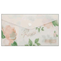 ПАПКА-КОНВЕРТ НА КНОПКЕ DL BUROMAX ARABESKI ROSES МАТОВЫЙ НЕПРОЗРАЧНЫЙ ПЛАСТИК