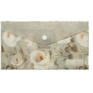 ПАПКА-КОНВЕРТ НА КНОПКЕ DL BUROMAX ARABESKI ROSES, МАТОВЫЙ НЕПРОЗРАЧНЫЙ ПЛАСТИК