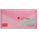 ПАПКА-КОНВЕРТ НА КНОПКЕ DL BUROMAX TRAVEL ПРОЗРАЧНАЯ КРАСНАЯ