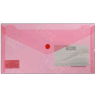 ПАПКА-КОНВЕРТ НА КНОПКЕ DL BUROMAX TRAVEL ПРОЗРАЧНАЯ КРАСНАЯ