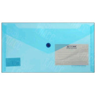 ПАПКА-КОНВЕРТ НА КНОПКЕ DL BUROMAX TRAVEL ПРОЗРАЧНАЯ СИНЯЯ