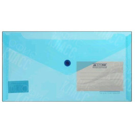 ПАПКА-КОНВЕРТ НА КНОПКЕ DL BUROMAX TRAVEL ПРОЗРАЧНАЯ СИНЯЯ