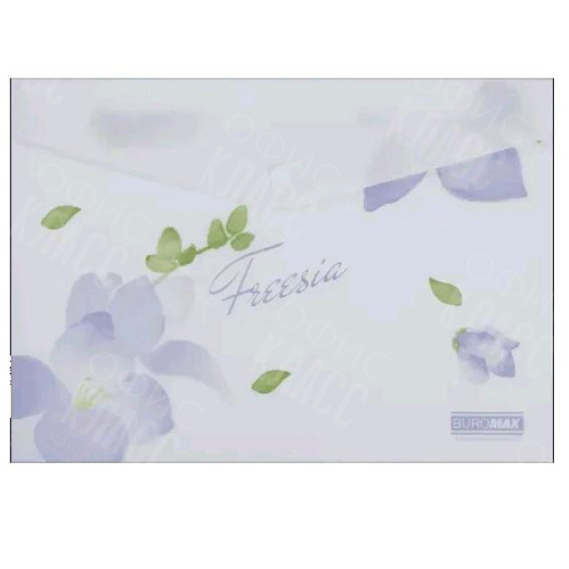ПАПКА-КОНВЕРТ НА КНОПКЕ А4 BUROMAX ARABESKI FREESIA, МАТОВЫЙ НЕПРОЗРАЧНЫЙ ПЛАСТИК BM.3943-26