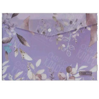 ПАПКА-КОНВЕРТ НА КНОПКЕ А4 BUROMAX ARABESKI LAVENDULA, МАТОВЫЙ НЕПРОЗРАЧНЫЙ ПЛАСТИК BM.3943-48